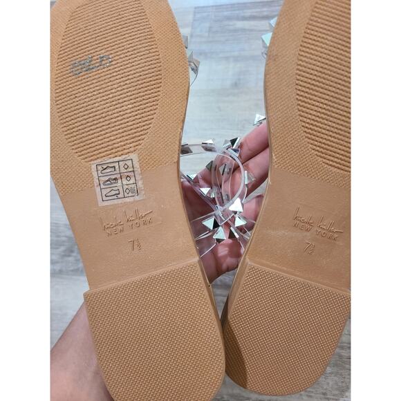 Nicole Miller New York size 7.5 womens clear pvc and studded sandals - Picture 7 of 7